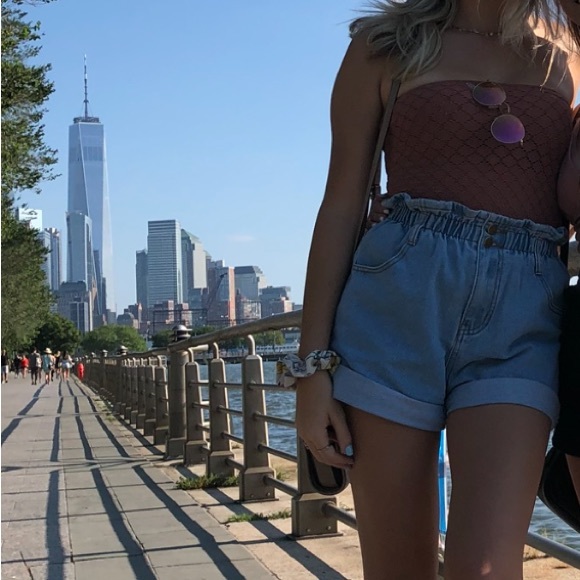 Princess Polly Open Road Denim Paper Bag Short in Pale Blue (OS) - Picture 3 of 4